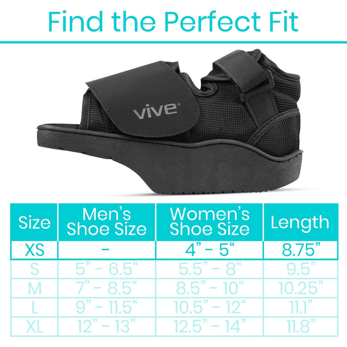 Vive Offloading Post-Op Shoe - Forefront Wedge Boot for Broken Toe Injury - Non Weight Bearing Medical Recovery for Foot Surgery, Hammer Toes, Bunion, Feet, Orthopedic (Men 9.5-11.5, Women 10.5-12)