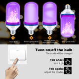 OMK 【Upgraded】 Purple LED Flame Light Bulbs - Flickering Light Bulbs with Gravity Sensing, E26 Base Flame Bulb, Holiday Christmas Indoor Outdoor Light Bulbs, Valentine Decoration Gifts Lights (2Pack)