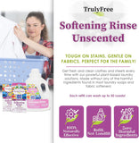 Truly Free Unscented Softening Rinse, Natural Fabric Softener - Plant-Based, Non-Toxic, Safe for Babies & Kids, 200 Loads (w/o Jug)