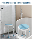 HOMLAND Swivel Shower Chair for Inside Shower, FSA/HSA Eligible Adjustable Round Shower Stool with Back Scrubber, Shower Seat for Inside Tub Bathroom Bench Bath Chair for Elderly and Disabled