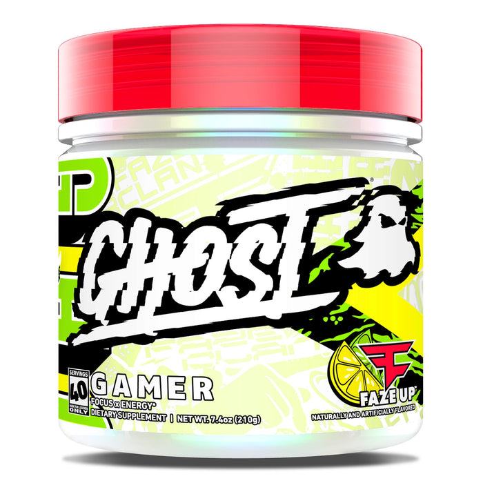 GHOST Gamer Energy and Focus Support Formula, Faze Clan Faze Up - 40 Servings - Nootropics & Natural Caffeine for Attention, Accuracy & Reaction Time - Sugar, Soy & Gluten Free, Vegan