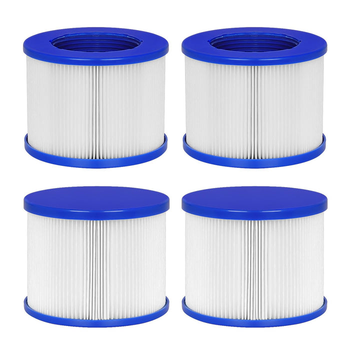 vkolim Hot Tub Replacement Filter Cartridges - Compatible with All RELXTIME, ALEKO, Wejoy, Aquaspa Hot Tub More - Screw-in Spa Filters for Inflatable Hot Tubs & Massage Pools (4 Pack)