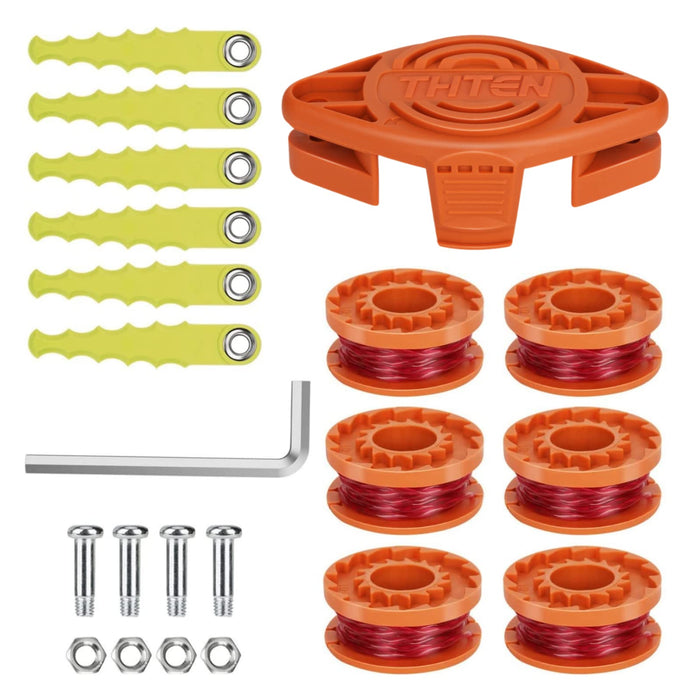 THTEN WA0010 WA0004 Trimmer Blades Head Replacement Spool 10ft 0.065" Compatible with Worx WG180,WG175,WG170,WG163,WG156,WG155,WG154,WG153,WG152,WG151.5,WG151,WG150 Line String Trimmer 22 Pack