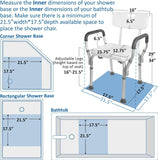 Vaunn Shower Chair Bath Seat with Padded Arms, Removable Back and Adjustable Legs for Bathtub Safety and Supports Weight up to 350 lbs