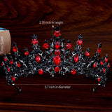 TOBATOBA Queen of Hearts Crown, Royal Queen Crown for Women, Gothic Black Crown Red Crown, Princess Tiaras for Women Girls, Baroque Crown Quinceanera Headpieces for Birthday Prom Pageant Halloween