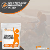 BULKSUPPLEMENTS.COM Chicken Collagen Powder - Hydrolyzed Collagen Powder, Collagen Supplement, Collagen Peptides Powder - Gluten Free, 2500mg per Serving, 1kg (2.2 lbs) (Pack of 1)