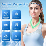 Neck Cooling Tube, Wearable Cooling Neck Wrap for Summer, Reusable 18℃/64℉ Ice Ring Neck Cooler for Heat Outdoor Sports, Outdoor Workers (Green)