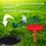 Kittmip 8 Pcs Outdoor Gopher Trap Easy to Set Mole Trap Weather Resistant Gopher Killer Vole Trap with 8 Pcs Red T Type Labels for Lawn Garden Farm (Green)