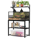 GDLF 40-50 Gallon Fish Tank Stand with Plant Shelf Metal Aquarium Stand with Storage Shelf 36.6" x 18.5" Tabletop Fits Turtle Tank, Reptile Tank or Bearded Dragon Tank