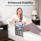 PELEGON FSA/HSA Eligible - Bed Rails for Elderly Adults Safety (300lb) - Adjustable Height Bed Assist Handle with Utility Bag - Bed Rail for Seniors & Surgery Patients - for Easier Bed Access