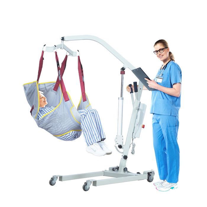 LuminaLiftCure Electric Patient Lift w/Adjustable Base and with Sling,500lbs Electric Hoyer-Lift for Home,Hospital,Healthcare, Patient Transfer Lifter w/8000N Powerful Motor