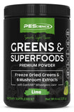 PEScience Greens & Superfoods Powder, Lime Flavor, 30 Servings, Natural Chlorophyll with Turkey Tail Mushroom & Fruit Extracts Blend