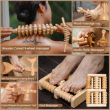 12-in-1 Wood Therapy Massage Tools Kit - Lymphatic Drainage Massager for Stomach, Thighs and HIPS | Maderoterapia Kit Professional for Muscle Pain Relief | Wooden Body Sculpting Tools | ViVACious