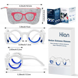 Hion Anti- Motion Sickness Glasses Raised Airsick Sickness Seasickness Glasses for Sport Travel Gaming Car Sickness Glasses for Adults or Kids（2Pairs）