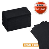 2 Ply Black Dinner Napkins-15" x 17" -1/8Fold - Case of 1,000ct