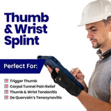 Thumb Splint & Wrist Brace | Carpal Tunnel Wrist Splint with Thumb Spica Splint | Thumb Stabilizer & Wrist Support For Tendonitis Pain, Arthritis, CMC Trigger Thumb (SM/MED, RIGHT HAND)