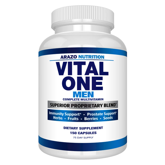 Vital One Multivitamin for Men – Daily Wholefood Supplement - 150 Vegan Capsules – Arazo Nutrition