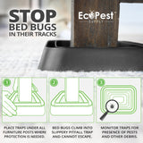 Bed Bug Interceptors – 8 Pack | Bed Bug Blocker (XL) Interceptor Traps | Extra Large Insect Trap, Monitor, and Detector for Bed Legs (Black)