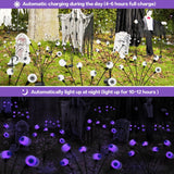 2PACK Scary Eyeballs Solar Garden Lights Halloween Decorations Outdoor,Swaying Firefly with 12LED Purple Spooky Lights - Waterproof Ornaments Solar Halloween Lights for Lawn, Patio, Party Decor