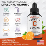 Liposomal Vitamin C 2000mg Liquid for Adults, High Absorption VIT C, Maximize Vitamin C, for Immune System & Antioxidant, 60ML (2 Bottle)