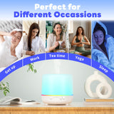 Otheya Scent Essential Oil Diffuser 2 Pack 200 ML Ultrasonic Cool Mist Humidifiers and Aroma Diffuser 7-Colour Night Light Auto Shut-Off for Office Home Trip（White+2piece Essential Oils） (White-LP)