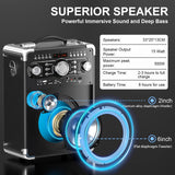 HWWR Karaoke Machine with 3 Microphones for Adults and Kids,Portable Party Karaoke Speaker with DJ Lights, Bluetooth Speaker for Home Party, Gatherings,Monitor-Speaker-and-subwoofer-Parts