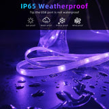 100ft Outdoor Led Strip Lights Waterproof IP68, RGB Led Rope Lights Outdoor Waterproof Music Sync, Outside Led Lights Strip With Remote & App, Exterior Christmas Lights Waterproof For Pool Roof Yard