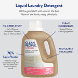 Clean People Liquid Laundry Detergent - Recyclable Packaging, Non-Toxic, Stain Fighting - Ultra Concentrated, Laundry Soap - Spring Scent, 50 fl oz…