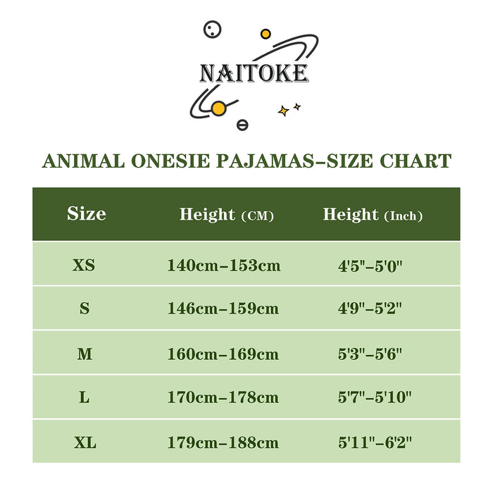 NAITOKE Adult Animal Onesie Halloween Costume Cosplay One-Piece Pajamas Women Man Teens White