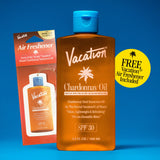 Vacation Chardonnay Oil SPF 30 + Air Freshener Bundle, Vegan Suntan Oil with Broad Spectrum SPF, Oxybenzone + Octinoxate Free Sunscreen Tanning Oil, TSA Friendly, Travel Size, 3.4 fl. Oz.