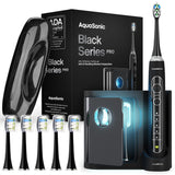 Aquasonic Black Series PRO – Ultra Whitening Toothbrush w UV Sanitizing Base – 5 Modes & Smart Timers – Premium Travel Case – Power Toothbrush – ADA Approved Toothbrush