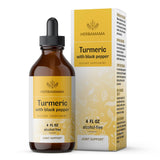 Turmeric Liquid Drops - Organic Turmeric Curcumin Liquid Extract Supplement with Black Pepper - Alcohol-Free - Vegan - 4 fl oz