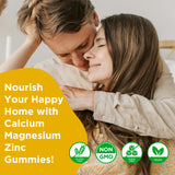 Calcium Magnesium Zinc Gummies with Vitamin D3, Sugar Free Calcium Supplement for Women Men, High Potency Magnesium Gummy for Bone & Muscle & Immune Health, Pineapple Flavor - 120 Count