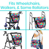 Vive XL Wheelchair Bag - Waterproof, Scratch-Resistant, Double-Stitched, Machine Washable Accessory for Adults, Seniors, 15 Colors - Storage Walker Backpack to Hang on Back of Wheel Chair