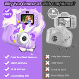 Upgrade Kids Camera for Boys Girls, Toddler Digital Selfie Camera with Cute Protective Cover and 32G SD Card, Christmas Birthday Gifts Toys for 3 4 5 6 7 8 9 10 11 12 Years Old Little Girls and Boys