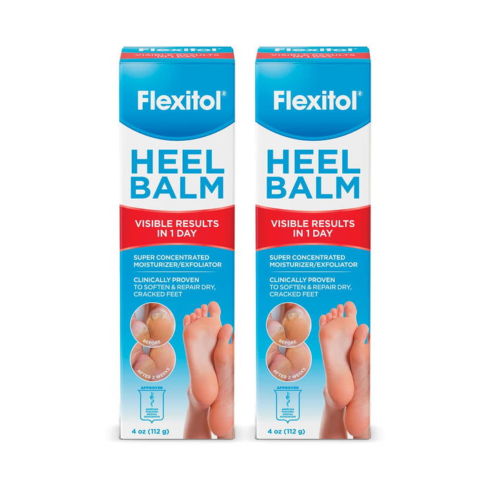 Flexitol Heel Balm, Rich Moisturizing & Exfoliating Foot Cream, 4 Oz Tube (Pack of 2)