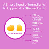 WellPath Collagen Gummies with Biotin - Hair Skin & Nails Vitamins | Lemon Flavor Chews | Anti-Aging Collagen & Biotin Gummies | Beauty, Hair Growth Vitamin Supplement, 60 Ct
