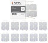 reserv 2" x 2" Premium Re-Usable Self Adhesive Electrode Pads for TENS/EMS Unit, Fabric Backed Pads with Premium Gel (White Cloth and Latex Free) (2 Pack (80 electrodes))