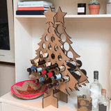 PRTECY Christmas Tree Advent Calendar Alcohol Holder, Christmas Countdown Advent Calendar Christmas Tree Wine Rack Advent Calendar for Home (S Tree Shape)