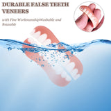 VEGCOO 4 Pairs Dentures Cosmetic Veneer False Teeth Veneers White Dentures for Women Men Comfortable Protect Your Teeth and regain Confident Smile