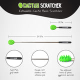 Cactus Scratcher Back Scratcher for Men, Women & Kids, Double Side Itch Reliever for Back, Head and Body, Compact Back Scratcher Extendable to 24.5 Inches - Glow in The Dark