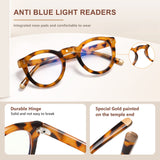 EASY READ Retro Round Blue Light Blocking Reading Glasses for Women, Anti UV Readers for Women Computer Eyeglasses(Tortoise,+2.50)