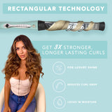 CHOPSTICK STYLER Mischief, Professional Curling Wand, 5 Variable Temperatures, 0.7”x 0.9” Extra Thick Long Length Rectangular Titanium Barrel for Long Lasting Voluminous, Big, Bouncy, Beachy Curls