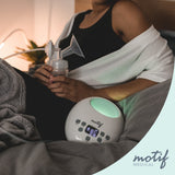 MOTIF MEDICAL Luna Double Electric Breast Pump - Easy to Use, Quiet Motor, Built-in LED Night Light - Outlet Required