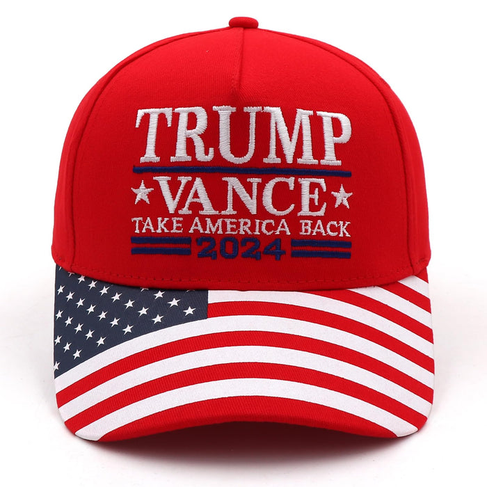 Trump 2024 Hat 45-47 MAGA Hat Make America Great Again Donald Trump Slogan with USA Flag Embroidery Adjustable Baseball Cap