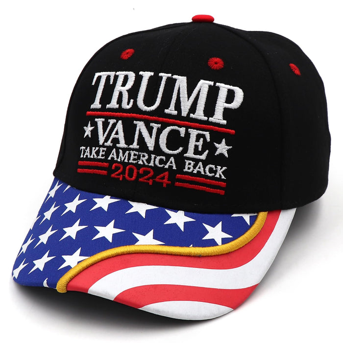 Trump 2024 Hat 45-47 MAGA Hat Make America Great Again Donald Trump Slogan with USA Flag Embroidery Adjustable Baseball Cap