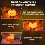 Dylviw Pumpkin Night Light, Cute LED Lamp, Silicone Dimmable Nursery Nightlight for Kids, Silicone Rechargeable Bedside Touch Lamp, Funny Office Desk and Halloween Decor Toy for Woman and Kids