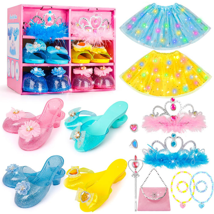 Meland Princess Dress Up for Girls 3-6 - Princess Toys for Girls Dress up & Pretend Play, Girls Gift for Birthday Christmas
