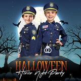 BEIKEETOO Halloween Police Costume for kids, Exquisite Police Officer Costume for Kids Costumes for Boys Girls, Dress Up Police Uniform Cop Costume Role Play Outfits for Gift Birthday Career Day