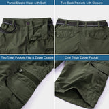 Jessie Kidden Mens Outdoor Casual Expandable Waist Lightweight Water Resistant Quick Dry Fishing Hiking Shorts #6222-Army Green,42